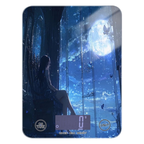 WOBOGO Princess Enjoying The Moon Pattern Kitchen Scale Digital Gram and Ounce Weighing for Cooking Baking Ketogenic Diet Meal Prep