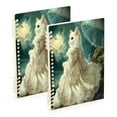thumbnail image 1 of WOBOGO Princess White Cat Notebook College Horizontal Grid Paper Ink Spill Resistant Water Resistant Cover 8.3x5.7x0.4in, 1 of 8