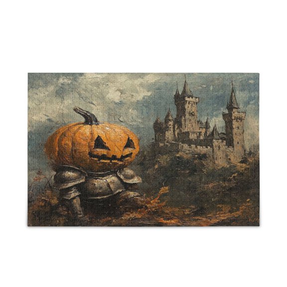 WOBOGO Pumpkin Knight Puzzle Challenge 1000 Piece Jigsaw Suitable for Game Night Finished Size 29.5 x 19.7in