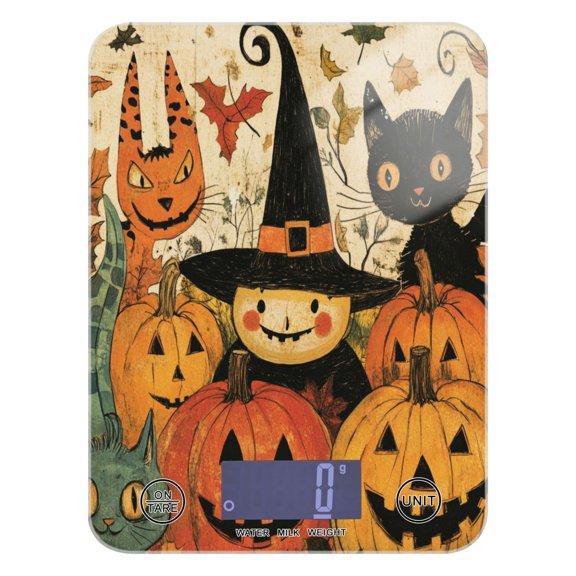 WOBOGO Pumpkin Witch Kitchen Scale Digital Gram and Ounce Weighing for Cooking Baking Ketogenic Diet Meal Prep