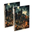 thumbnail image 1 of WOBOGO Pumpkinhead Castle Notebook College Horizontal Grid Paper Ink Spill Resistant Water Resistant Cover 8.3x5.7x0.4in, 1 of 8