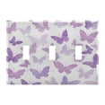 thumbnail image 1 of WOBOGO Purple Butterfly 3-hole Switch Plates PC Flame Retardant Plastic Material Glossy Finish Smooth Touch 6.37x4.48x0.27in, 1 of 8