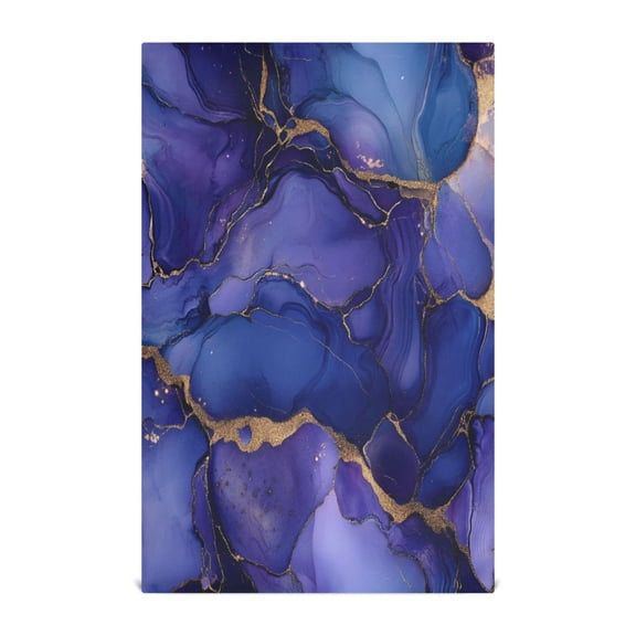 WOBOGO Purple Gilt Marble Kitchen Towel 1 Piece Large Cotton Dishcloth Premium Absorbency Set with Hanging Loop