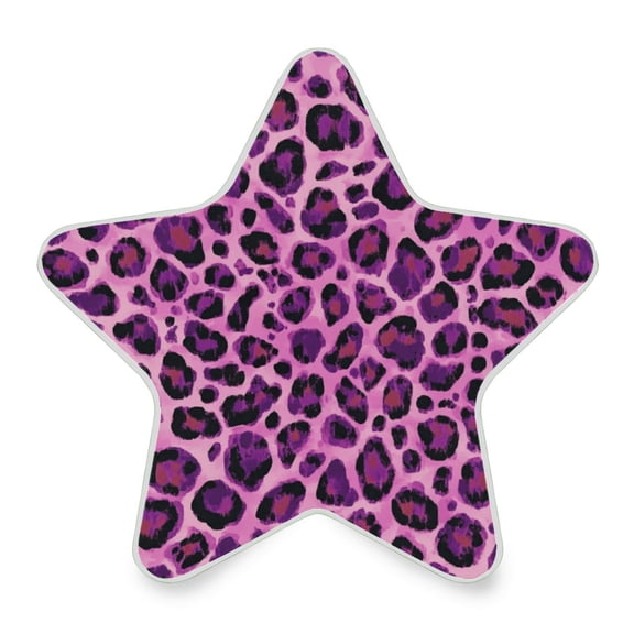 WOBOGO Purple Leopard Print LED Star Night Light 0.2 Watt Wall Plug Dusk to Dawn Auto Switch Adjustable Brightness Soft White Light