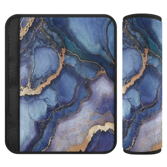 WOBOGO Purple Ripple Marble Seat Belt Cover 2 Piece Soft Comfort Driving Shoulder Pad Suitable for All Cars and Backpacks