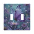 thumbnail image 1 of WOBOGO Purple Sparkling Butterfly 2-hole Switch Plates PC Flame Retardant Plastic Material Glossy Finish Smooth Touch 4.56x4.48x0.27in, 1 of 8