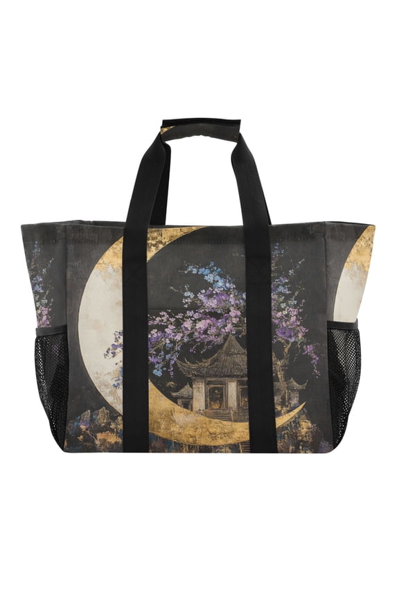 Quaint Building Tote Shopping Bag Reusable Heavy Duty Durable Foldable Washable 15.412.89.8in