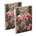 thumbnail image 1 of WOBOGO Ragged Pink Flamingo Notebook College Horizontal Grid Paper Ink Spill Resistant Water Resistant Cover 8.3x5.7x0.4in, 1 of 8