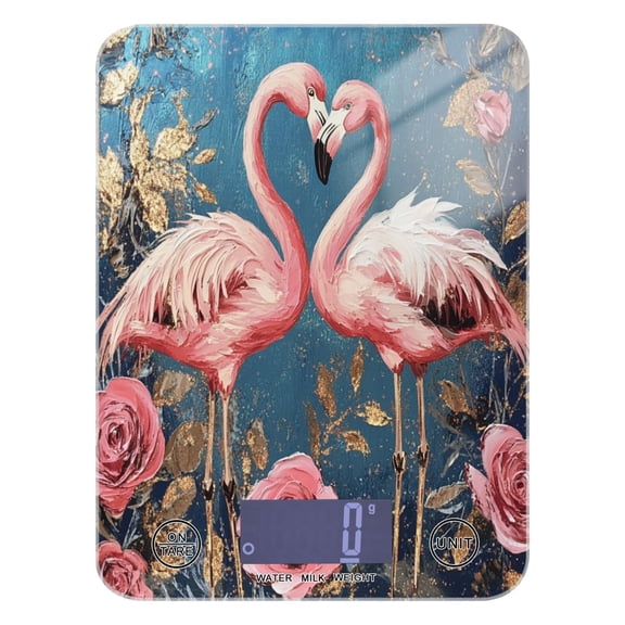 WOBOGO Raggedy Pink Flamingos Kitchen Scale Digital Gram and Ounce Weighing for Cooking Baking Ketogenic Diet Meal Prep