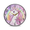 thumbnail image 1 of WOBOGO Rainbow Pony Acrylic Wall Clock Battery Operated 11.9in Silent No Tick Bedroom Living Room Office Classroom Decoration, 1 of 10
