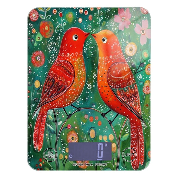 WOBOGO Red Bird Kitchen Scale Digital Gram and Ounce Weighing for Cooking Baking Ketogenic Diet Meal Prep