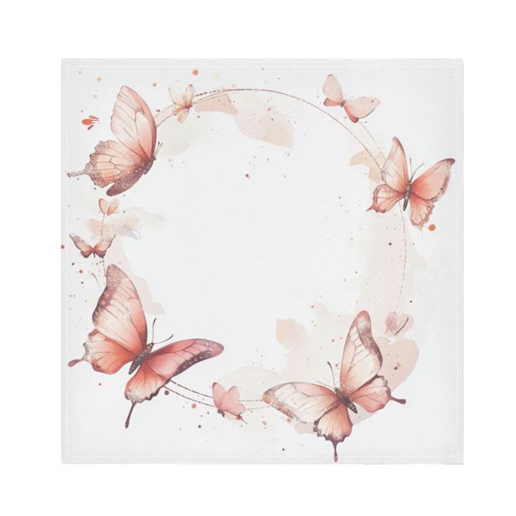 WOBOGO Red Butterfly Cloth Napkins 1 Piece Soft Elegant Touch Durable Absorbent Quick Drying for Elegant Dining
