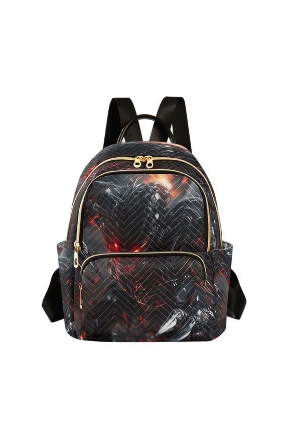 Red Eyes Robot Butterfly Backpack Durable Lightweight Shoulder Bag Built-in Laptop Sleeve and Multiple Utility Compartments