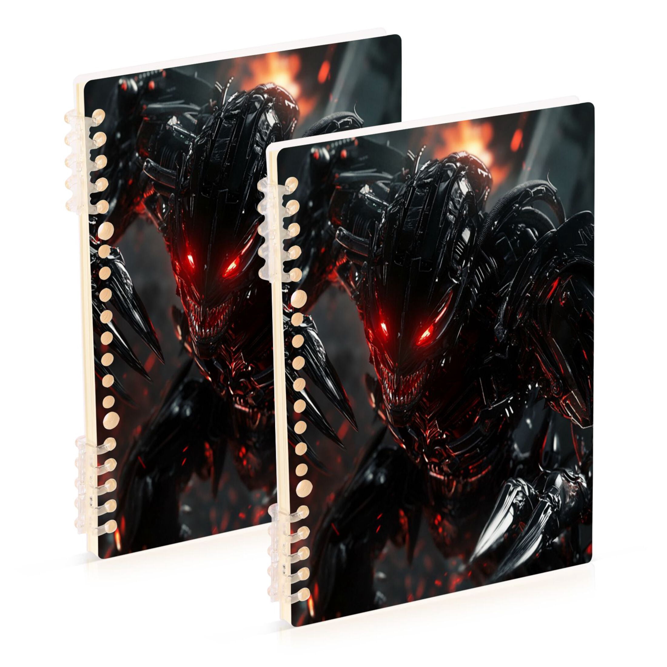 Robot Notebook WOBOGO Red Eyes Robot Notebook College Horizontal Grid Paper Ink Spill ...