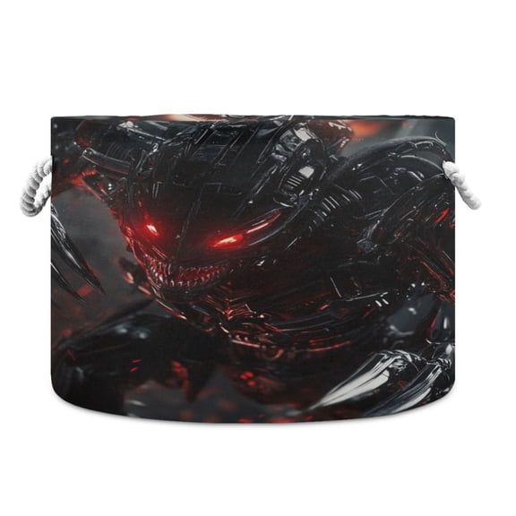 WOBOGO Red Eyes Robot Toy Storage Basket 2014in Canvas Laundry Hamper for Living Room Kids Room Bathroom Organizer