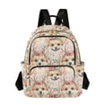 thumbnail image 1 of WOBOGO Red Flower Corgi Backpack Durable Lightweight Shoulder Bag Built-in Laptop Sleeve and Multiple Utility Compartments, 1 of 7