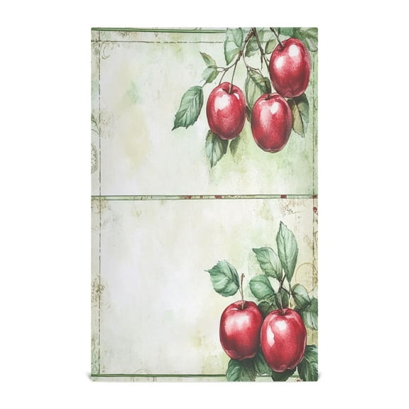 WOBOGO Red Fruit Kitchen Towel 1 Piece Large Cotton Dishcloth Premium Absorbency Set with Hanging Loop