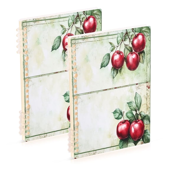 WOBOGO Red Fruit Notebook College Horizontal Grid Paper Ink Spill Resistant Water Resistant Cover 8.3x5.7x0.4in