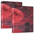 thumbnail image 1 of WOBOGO Red Moon File Folders Extra Large Capacity to Hold 200 Sheets of Documents Hard Shell Ring Binder for School Home Office, 1 of 10