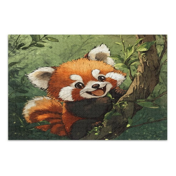 WOBOGO Red Panda Jigsaw Puzzle Challenge 1000 Piece Jigsaw Suitable for Game Night Finished Size 29.5 x 19.7in