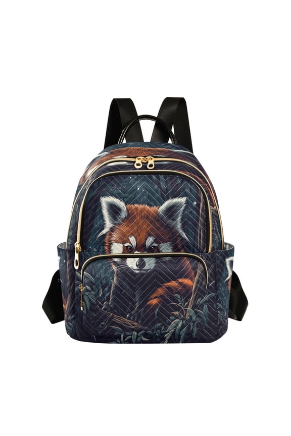 Red Panda in The Night Butterfly Backpack Durable Lightweight Shoulder Bag Built-in Laptop Sleeve and Multiple Utility Compartments