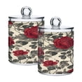 thumbnail image 1 of WOBOGO Red Rose Transparent Plastic Jar 2pcs Cotton Swabs Balls Pads Floss Stick Dispenser Bathroom Vanity Storage Organizer, 1 of 7