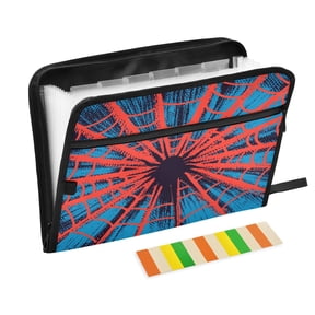 WOBOGO Red Spiderweb Expanding File Folder Letter Size Accordion Filing Organizer 13 Pocket Separate Organ Pocket