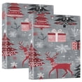 thumbnail image 1 of WOBOGO Red and White Christmas Tree Patterns File Folders Extra Large Capacity to Hold 200 Sheets of Documents Hard Shell Ring Binder for School Home Office, 1 of 10
