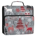 thumbnail image 1 of WOBOGO Red and White Christmas Tree Patterns Ring Binder Bag 1.5in Folder Organizer with Shoulder Strap for 13Inch Laptop and 500 Sheets of Paper, 1 of 8