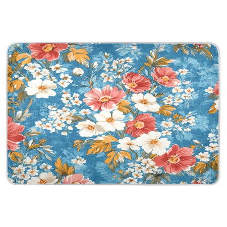 WOBOGO Red and White Nostalgic Flowers Baby Diaper Changing Pad Super Absorbent to Contain Liquid Spills Reusable 52×34in