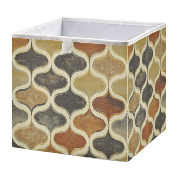 WOBOGO Retro Carpet Storage Basket Foldable Easy to Clean Durable with Hollow Support Plate with Handle 15.75×10.63×6.96 in