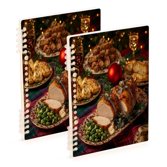 WOBOGO Roast Chicken Notebook College Horizontal Grid Paper Ink Spill Resistant Water Resistant Cover 8.3x5.7x0.4in