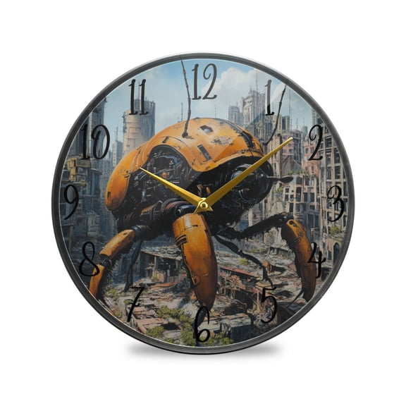 WOBOGO Robotic Insects Acrylic Wall Clock Battery Operated 11.9in Silent No Tick Bedroom Living Room Office Classroom Decoration