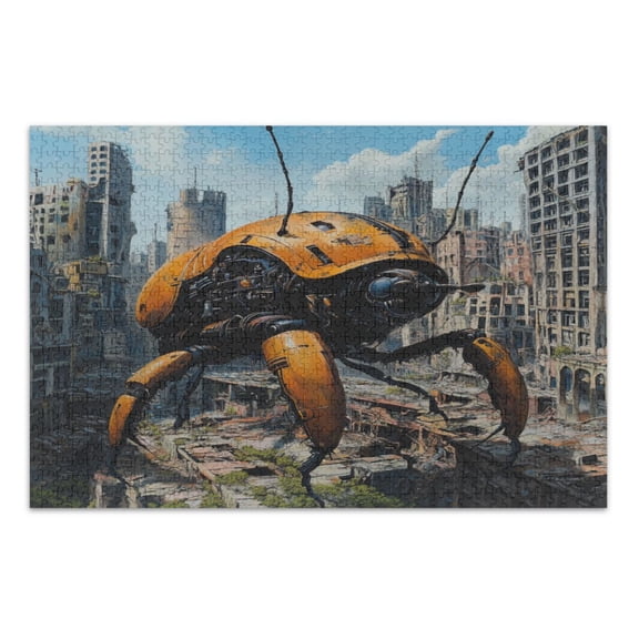 WOBOGO Robotic Insects Jigsaw Puzzle Challenge 1000 Piece Jigsaw Suitable for Game Night Finished Size 29.5 x 19.7in