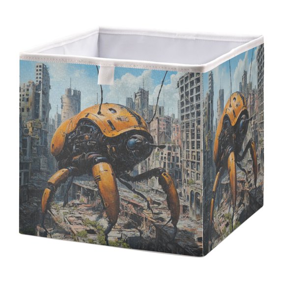 WOBOGO Robotic Insects Storage Basket Foldable Easy to Clean Durable with Hollow Support Plate with Handle 15.75×10.63×6.96 in