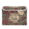 thumbnail image 1 of WOBOGO Roses Leopard Large Collapsible Storage Box Flip Lid Fabric Decorative Organizer Container Basket with Handles 16.5×12.6×11.8in, 1 of 7