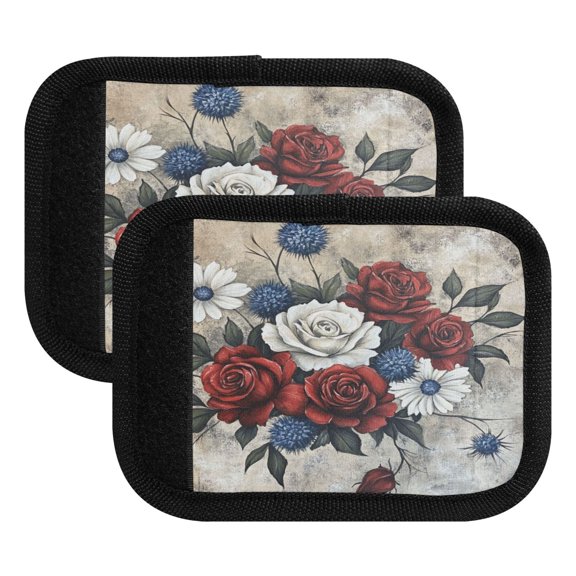 WOBOGO Roses in A Vase Luggage Handle Wrap 2Pcs Made of Neoprene is Soft and Flexible Suitable for Many Bags Shoulder Pads.