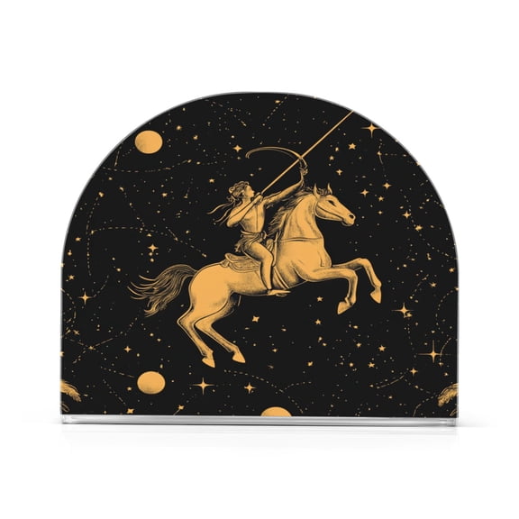 WOBOGO Sagittarius Pattern Clear Acrylic Napkin Holder Kitchen Tissue Face Towel Cocktail Rack Bar Restaurant Dinner Paper Dispenser