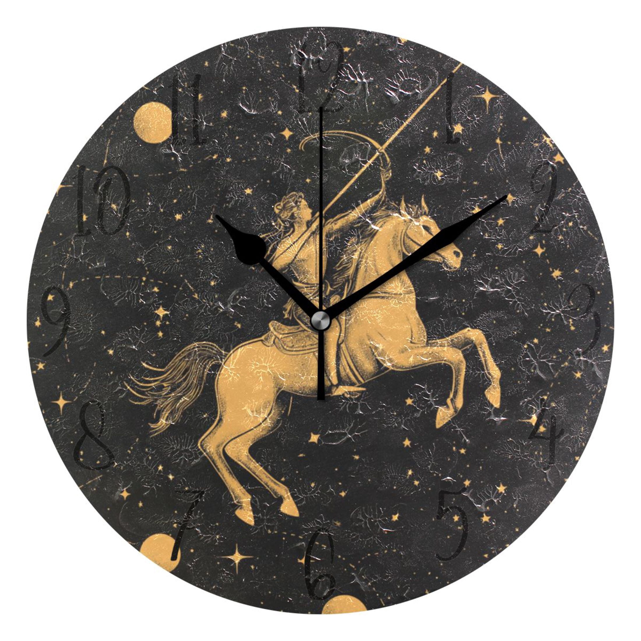 WOBOGO Sagittarius Pattern Wall Clock 10in Silent Mechanism Battery ...