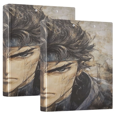 WOBOGO Satoru Gojo File Folders Extra Large Capacity to Hold 200 Sheets of Documents Hard Shell Ring Binder for School Home Office