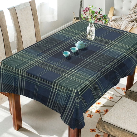 WOBOGO Scottish Tartan Pattern Square Tablecloth 54×54in Polyester Fabric Tablecloth Washable Dust Resistant Wrinkle Resistant