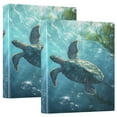 thumbnail image 1 of WOBOGO Sea Turtle File Folders Extra Large Capacity to Hold 200 Sheets of Documents Hard Shell Ring Binder for School Home Office, 1 of 10