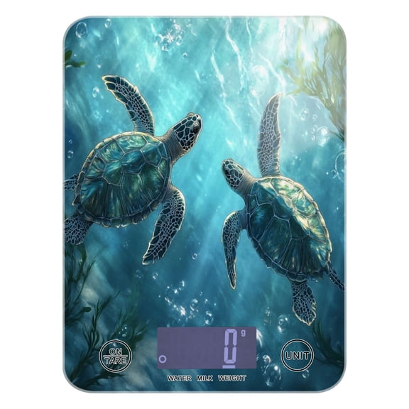 WOBOGO Sea Turtle Playing Figure Kitchen Scale Digital Gram and Ounce Weighing for Cooking Baking Ketogenic Diet Meal Prep