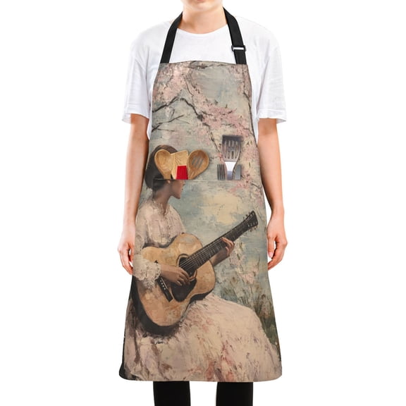 WOBOGO Season Of Cherry Blossoms Long Apron Waterdrop Resistant with 2 Pockets Cooking Kitchen Chef Apron for Women Men
