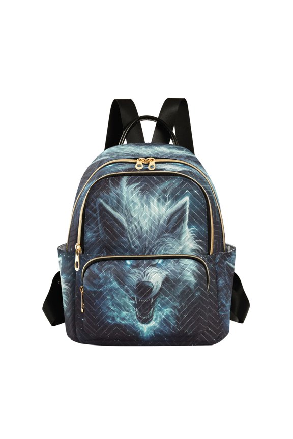 Show Ferocity Wolf Butterfly Backpack Durable Lightweight Shoulder Bag Built-in Laptop Sleeve and Multiple Utility Compartments