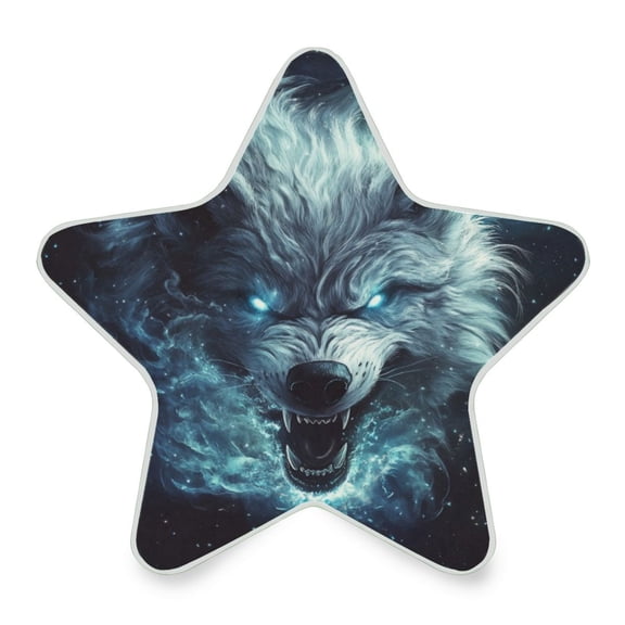 WOBOGO Show Ferocity Wolf LED Star Night Light 0.2 Watt Wall Plug Dusk to Dawn Auto Switch Adjustable Brightness Soft White Light