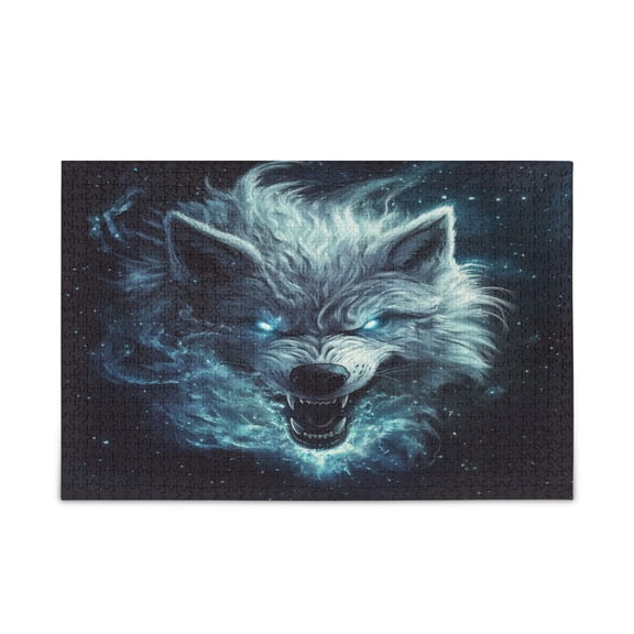WOBOGO Show Ferocity Wolf Puzzle Challenge 500 Piece Jigsaw Suitable for Game Night Finished Size 20.5 x 14.9in