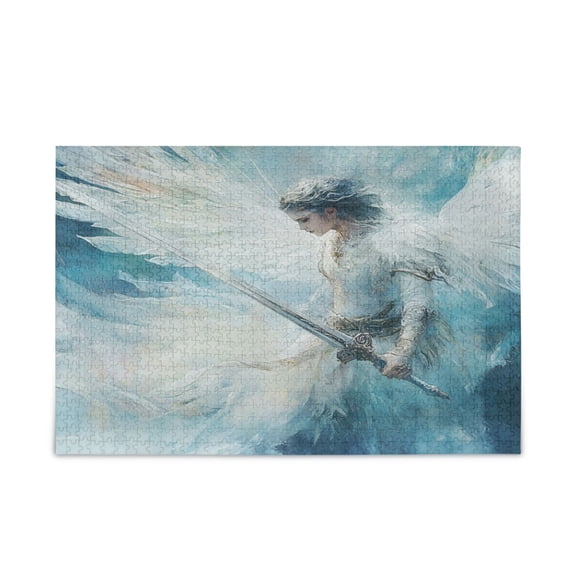 WOBOGO Silver Angel Puzzle Challenge 500 Piece Jigsaw Suitable for Game Night Finished Size 20.5 x 14.9in