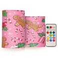 thumbnail image 1 of WOBOGO Size Combo Candle Flickering Flameless with Remote Control and Timer for Romantic Atmosphere A Pattern Of Cute Gingerbread Men, 1 of 7