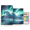 thumbnail image 1 of WOBOGO Size Combo Candle Flickering Flameless with Remote Control and Timer for Romantic Atmosphere Aurora White Horse Pattern, 1 of 7